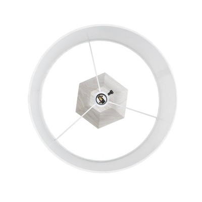 Flinn White Resin Table Lamp with Drum Shade