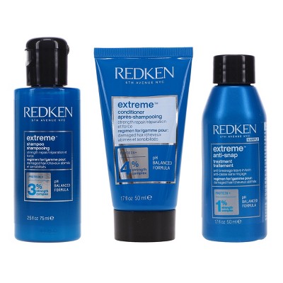 Redken Extreme Shampoo 2.5 oz, Extreme Conditioner 1.7 oz & Extreme Anti Snap Leave In Treatment 1.7 oz Combo Pack