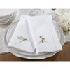 Saro Lifestyle Saro Lifestyle Cotton Table Napkins With Hemstitch And Open Wing Dragonfly Design, White, 20" - 2 of 3