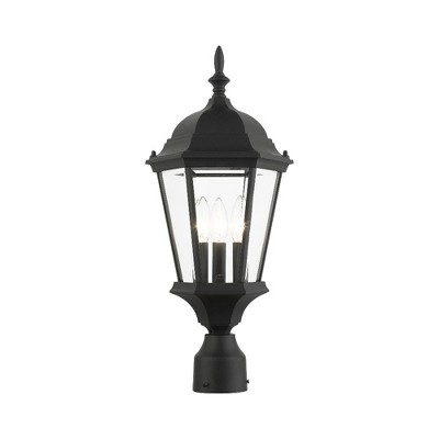 Hamilton Black Aluminum Outdoor Post Light with Clear Glass
