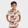 Toddler Boys' 2pc Disney Cars Lightning McQueen Gauze Button-Up Top & Shorts Set - Ivory - 3 of 4