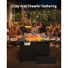 55 inch 48000 BTU Gas Propane Fire Pit Table with Ignition System, Glass Rocks, Rain Cover, Wind Guard Glass for Patio Garden Backyard - 4 of 4