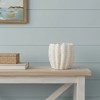 HomeRoots 11" Cream Ceramic Sculptural Waves Table Vase - 2 of 4