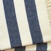 HomeRoots Cream and Navy Blue Slanted Stripe Fringed Throw Blanket - 4 of 4