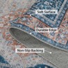Non-Slip Rug 8x10 Washable Vintage Medallion Chenille Area Rug for Living Room, Ultra-Thin Distressed Oriental Carpet, Blue & Orange - 3 of 4