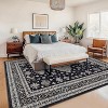 Vintage Hallway Runner Rug, Low Pile Floral Carpet with Rubber Backing, Machine Washable, Foldable for Bedroom, Entryway, Kitchen, and Hallway - 2 of 4