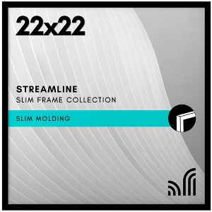 Americanflat 22x22 Picture Frame with Polished Plexiglass - Thin Border Square Frame for Wall Display - Hanging Hardware Included - Black - 1 of 1