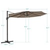 Sonkuki 10 FT Patio Cantilever Umbrella, Outdoor Round Offset Sturdy Umbrellas 360° Rotation - 3 of 4