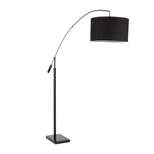Marble Milan Contemporary Floor Lamp with Linen Shade Black (Includes LED Light Bulb) - LumiSource