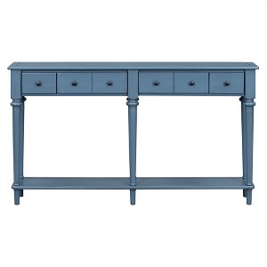 Tramull Retro Entryway Table with 4 Drawers & Shelf, Vintage Console Table for Hallway, Living Room - 1 of 4