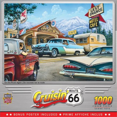 MasterPieces Cruisin' Route 66 On the Road Again - Classic Cars 1000 Piece Jigsaw Puzzle by Dan Hatala