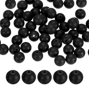 Unique Bargains Round Loose Rubber Beads Craft Smooth Ball Small Hole for DIY Crafts 50 Pcs - 1 of 4