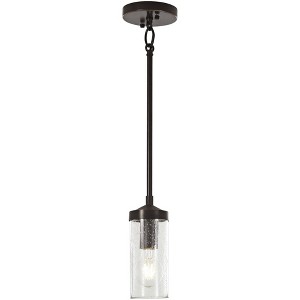 Minka Lavery Downtown Bronze Mini Pendant 3 1/4" Wide Modern Clear Seeded Glass Shade for Dining Room House Kitchen Island Bedroom - 1 of 3