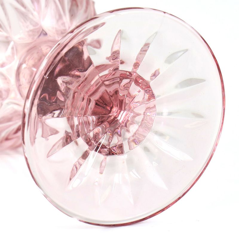 Spice By Tia Mowry 6 Piece 10.8 Ounce Handmade Glass Embossed Goblet in Pink, 5 of 9