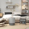 Infurnic Patio End Tables Modern Cement-Look Round Side Table with 4 Adjustable Feet, Lightweight for Indoor, Outdoor, Gray, 14.6"*14.6"*16.9" - 2 of 4