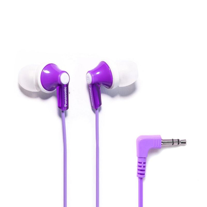 Panasonic Ergo-Fit In-Ear Earbud iPhone Style Headphones in PURPLE, 1 of 2