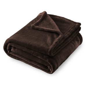 Itopfox Flannel Fleece Blanket Throw, All Season Lightweight Super Soft Cozy Blanket for Bed or Couch in Brown - 1 of 4
