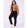 Agnes Orinda Women's Plus Size Cropped Long Sleeve Trendy Fashion Denim Jean Jackets - 3 of 4