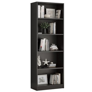 Sevobal Decorarive Bookshelf 5 Shelf Bookcase Adjustable Shelves for Home Office Library, Black, 24.4"*11.6"*68.9" - 1 of 4