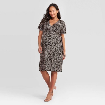 Short Sleeve Knit Wrap Maternity Dress - Isabel Maternity by Ingrid & Isabel™ 