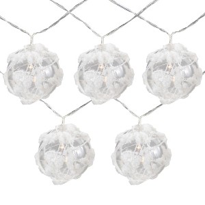 Northlight LED Snowy Ball Christmas Light Set - 4.75' Clear Wire - 10ct - 1 of 4