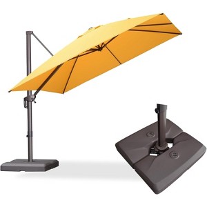 PURPLE LEA Cantilever Patio Umbrella with Base Included Square Umbrella with 360° Rotation and Aluminum Offset Hanging Outdoor Umbrella - 1 of 1