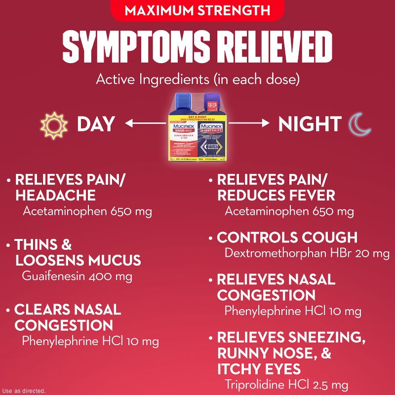 Mucinex Max Strength Sinus Medicine - Day &#38; Night - Liquid - 6 fl oz/2ct, 5 of 11