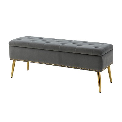 Hippolytus Storage Bench With Nailhead Trim And Button-tufted For ...