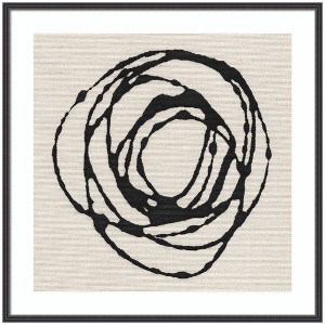 Kate and Laurel Framed Art Flowing Circle Abstract by The Creative Bunch Studio, 33x33, Stylish Black Narrow - 1 of 4
