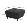 Christopher Knight Home Janelle Contemporary Rubberwood Button Tufted Upholstered Square Ottoman - 3 of 4