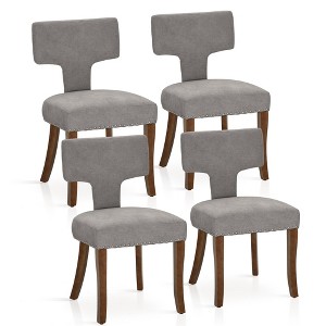 Captiva Designs Dining Chairs with Curved Backrest & Padded Seat & Solid Wood Legs - 1 of 4