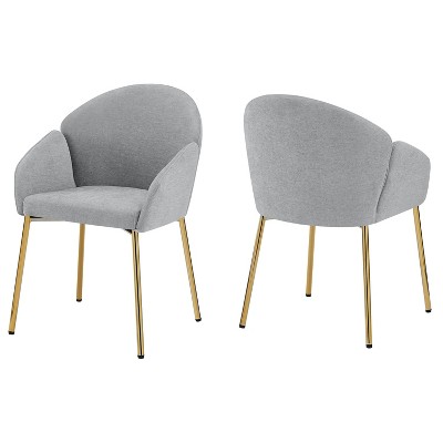 NicBex Upholstered Dining Chairs Set of 2 with Metal Legs for Living Room,Meeting Room,Bedroom