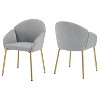 CAVINAS Dining Chairs Kitchen Chairs Set of 2 Iron-footed Dining Chair with Adjustable Foot Pads for dining room, living room - 3 of 4