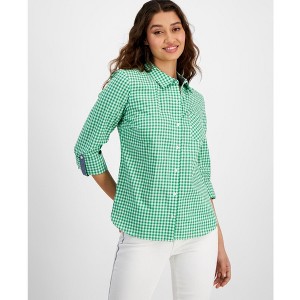 Tommy Hilfiger Womens Checkered Button Up Shirt - 1 of 1