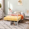 FurnitureR Twin Size Metal Bed Frame with Headboard and Footboard, Steel Slats Support, Noise-Free, Underbed Storage, White - 4 of 4