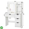 Makeup Vanity with Lights Vanity Desk with USB Ports & Outlets Dressing Table w/ 4 Large Drawers - 3 of 4