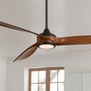 60" Casa Vieja Modern 3 Blade Indoor Ceiling Fan with Dimmable LED Light Remote Control Matte Black Koa for Living Kitchen House Bedroom Family Dining - 2 of 4