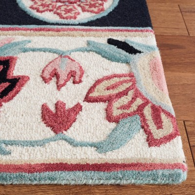 Bellagio Black and Ivory Handmade Wool 6' x 9' Area Rug