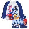 Power Rangers Boys UPF 50+ Rash Guard and Swim Trunks Swimsuit Set for Big Kids - 4 - 2 of 4