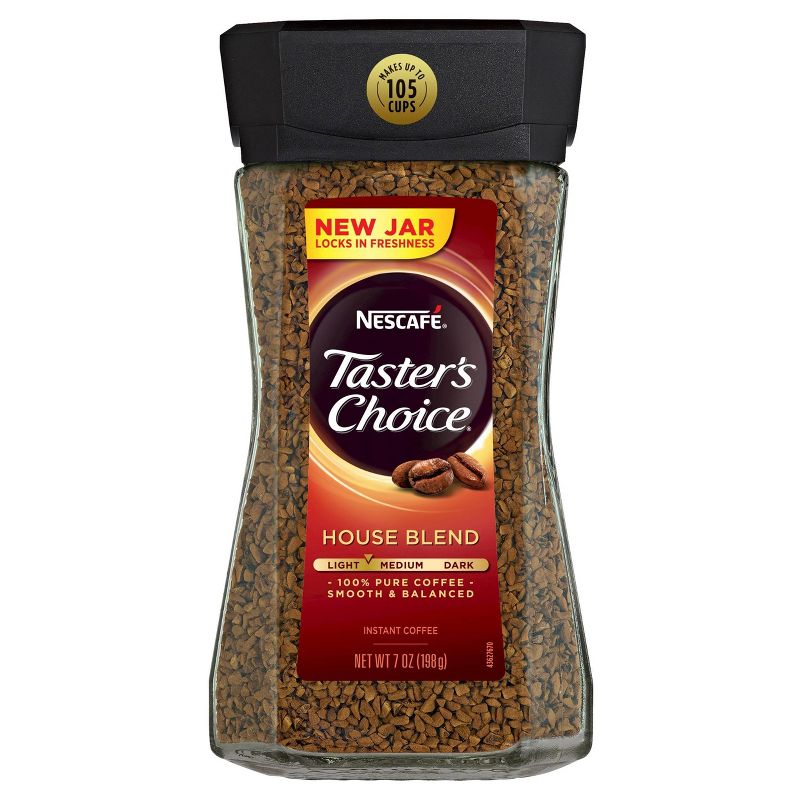 Nescafe Taster&#39;s Choice House Blend Light Roast Instant Coffee - 7oz, 1 of 8