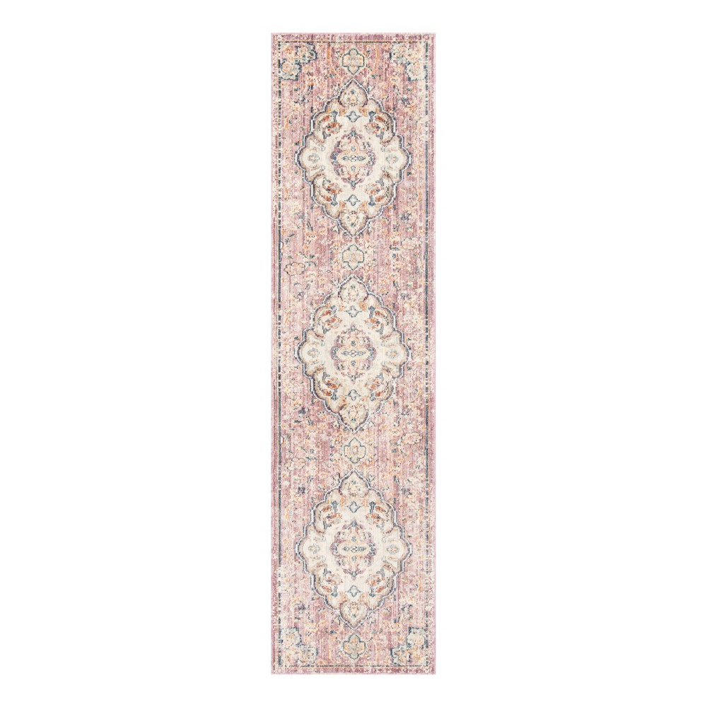 2'3inx8' Runner Cream/Rose Medallion Loomed - Safavieh