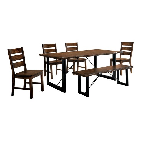 Iohomes Kopec Industrial Style Dining, Industrial Style Dining Table And 6 Chairs