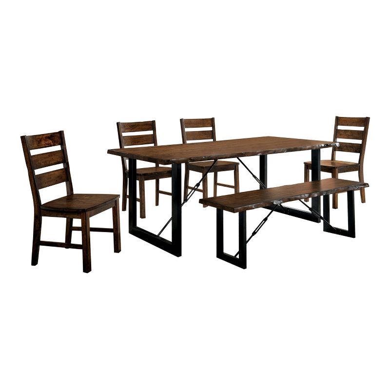 Iohomes Kopec Industrial Style Dining Table 6pc Set Walnut - HOMES: Inside + Out, 1 of 6