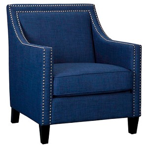 Elkin Accent Chair with Chrome Nailheads Blue - Picket House Furnishings