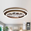 Bella Depot 19" Brown Ceiling Fan with Dimmable LED Lights and Remote 6-speed Reversible Motor - 2 of 4