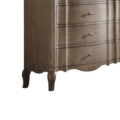 Elegant Antique Taupe Dresser with Dovetail and Felt-Lined Drawers