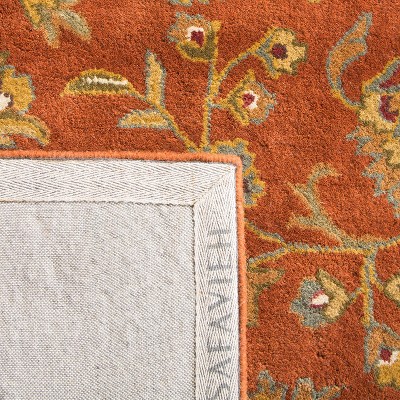 Classic Elegance Hand-Tufted Wool Area Rug in Rich Red, 6' x 9'