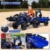 3-in-1 Ride-on Car, Ride-on Tractor with Bucket, Excavator Trailer with Remote Control, EVA Tires, LED Lights, Music, USB Port - 4 of 4