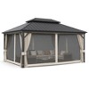 Arceso Hardtop Gazebos, Aluminum Frame Permanent Pavilion with Curtains and Netting, Double Galvanized Steel Roof Gazebo Outdoor, Metal Gazebo Canopy - 2 of 4