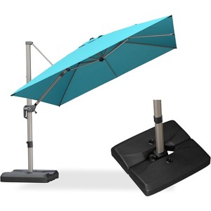 PURPLE LEAF Deluxe Aluminum Outdoor Patio Umbrella Square Cantilever Umbrellas - 1 of 4